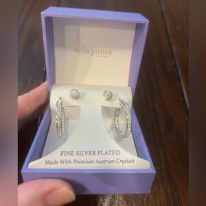 Sofia James Women’s Fine Silver Plated with Premium Austrian Crystals Earrings